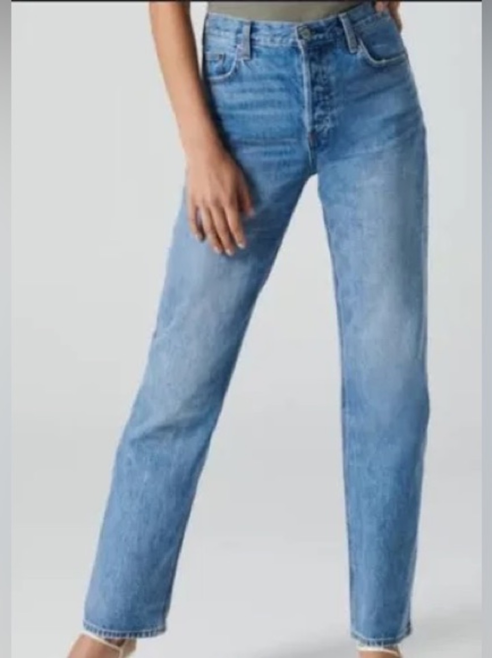 Aritzia Denim Forum The Patti Mid Rise Straight Jeans Size 27
